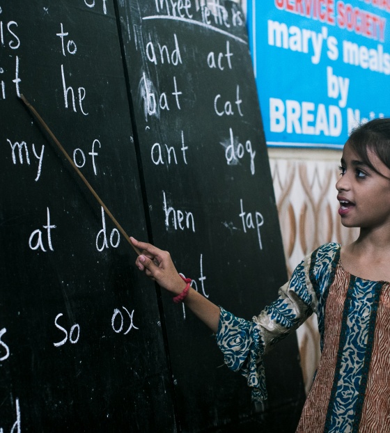 Child in school in India