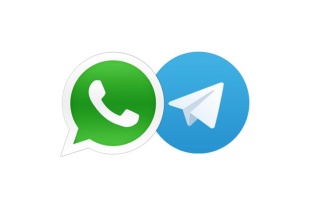 loghi whatsapp e telegram assieme
