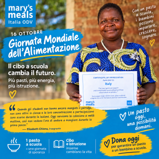 Giornata mondiale dell'alimentazione 16 ottobre 2026